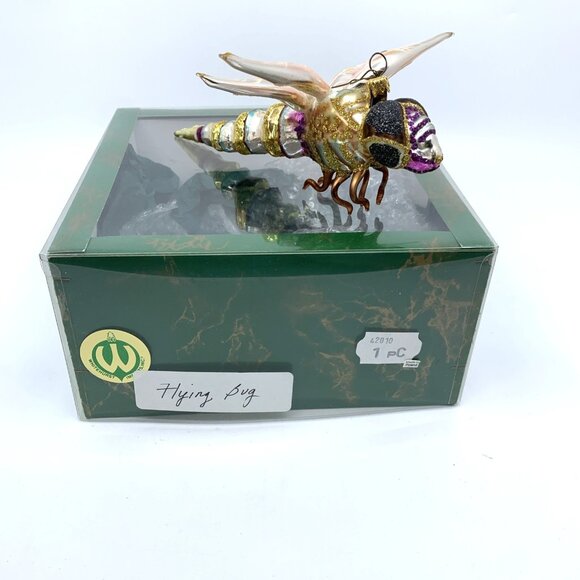 Whitehurst Imports Other - Whitehurst Flying Bug Hand Blown Fantasy Glass Ornament Large 7" Boxed Imports